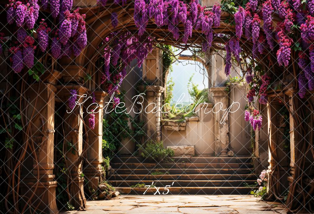 Kate Glycine Porte en arc Arbre Escaliers Toile de fond conçue par Chain Photographie - Kate Backdrop FR