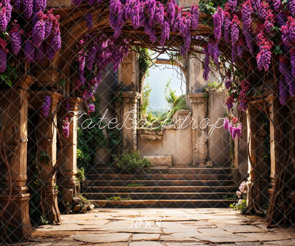 Kate Glycine Porte en arc Arbre Escaliers Toile de fond conçue par Chain Photographie - Kate Backdrop FR