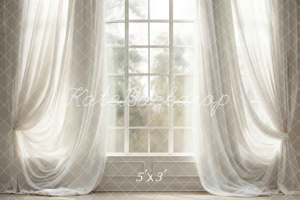 Kate Printemps Blanc Rideaux Fenêtre Chambre Toile de fond conçue par Chain Photographie