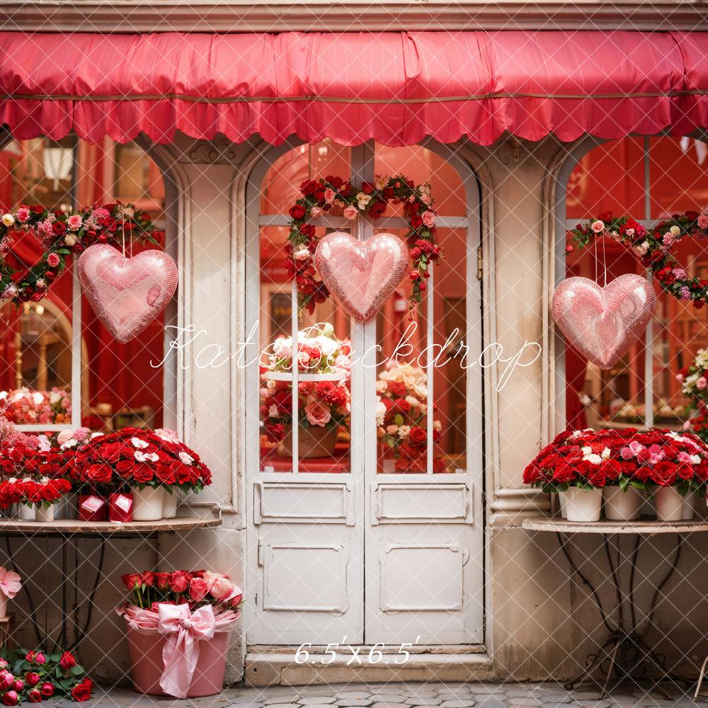 Kate Saint-Valentin Roses Rouge Magasin de fleurs Toile de fond conçue par Chain Photographie