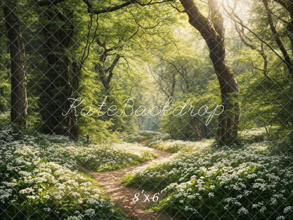 Kate Printemps Vert Forêt Chemin Toile de fond conçue par Chain Photographie - Kate Backdrop FR