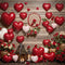 Kate Saint Valentin Amour Ballons Fleurs Rouge Toile de fond conçue par Emetselch - Kate Backdrop FR