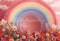 Kate Macarons Arc-en-ciel Fleurs Rose Toile de fond conçue par Chain Photographie - Kate Backdrop FR