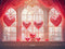 Kate Saint-Valentin Amour Ballons Fenêtre Rouge Toile de fond conçue par Chain Photographie - Kate Backdrop FR
