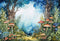 Kate Animé Champignon Forêt Bleu Toile de fond conçue par Chain Photographie - Kate Backdrop FR
