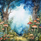 Kate Animé Champignon Forêt Bleu Toile de fond conçue par Chain Photographie - Kate Backdrop FR