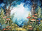 Kate Animé Champignon Forêt Bleu Toile de fond conçue par Chain Photographie - Kate Backdrop FR