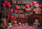 Kate Saint Valentin Ours en peluche Ballon Maison du livre Toile de fond conçue par Emetselch - Kate Backdrop FR
