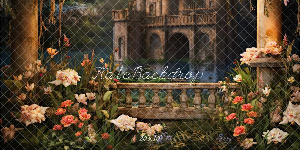 Kate Printemps Fleur Château Vintage Toile de fond conçue par Chain Photographie - Kate Backdrop FR