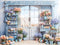 Kate Bleu Pâques Fleurs Porte Toile de fond conçue par Chain Photographie - Kate Backdrop FR