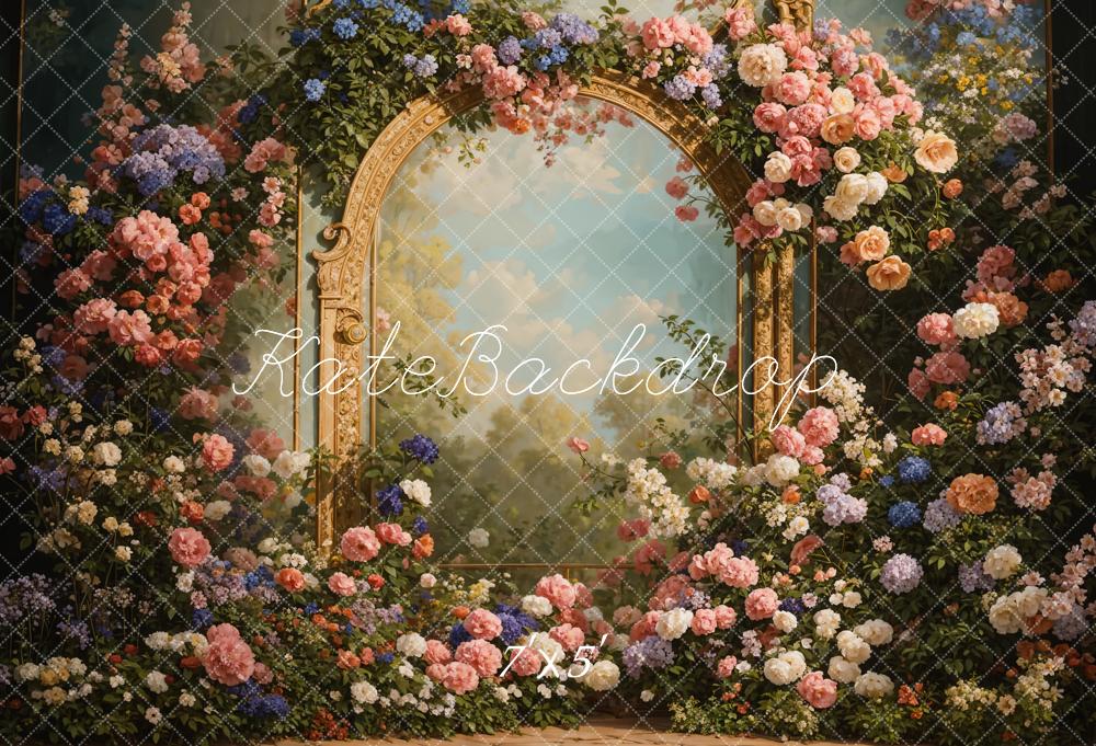 Kate Printemps Fleurs Cadre en métal Jardin Toile de fond conçue par Chain Photographie - Kate Backdrop FR