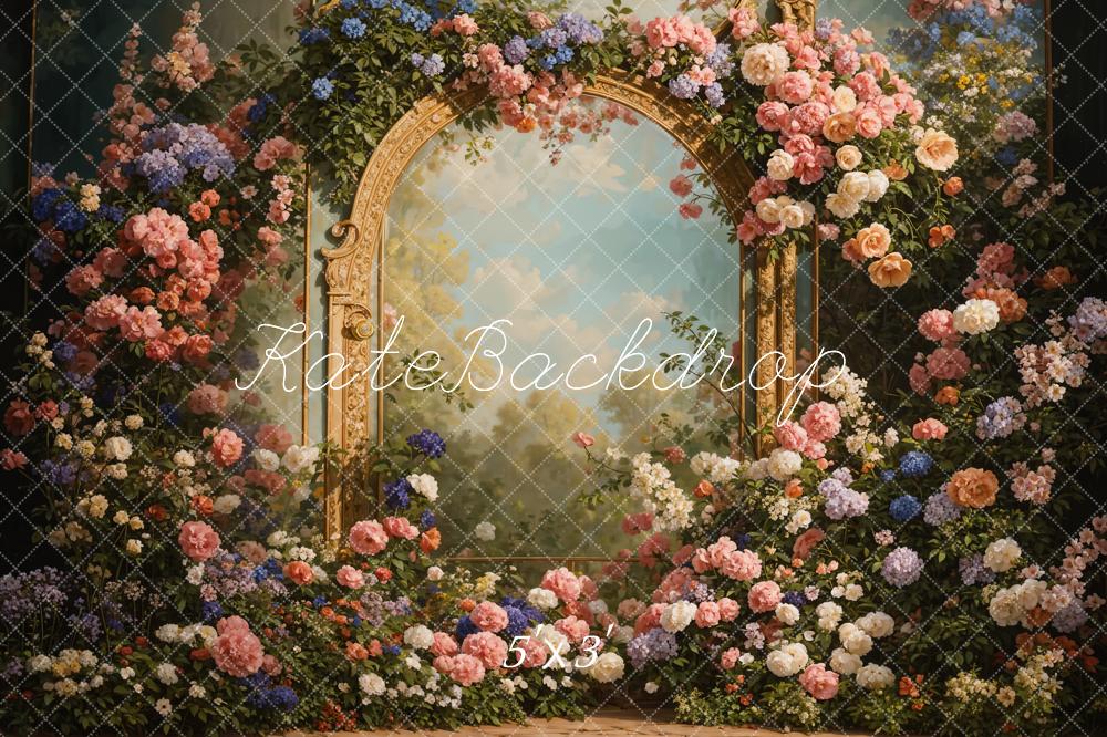 Kate Printemps Fleurs Cadre en métal Jardin Toile de fond conçue par Chain Photographie - Kate Backdrop FR