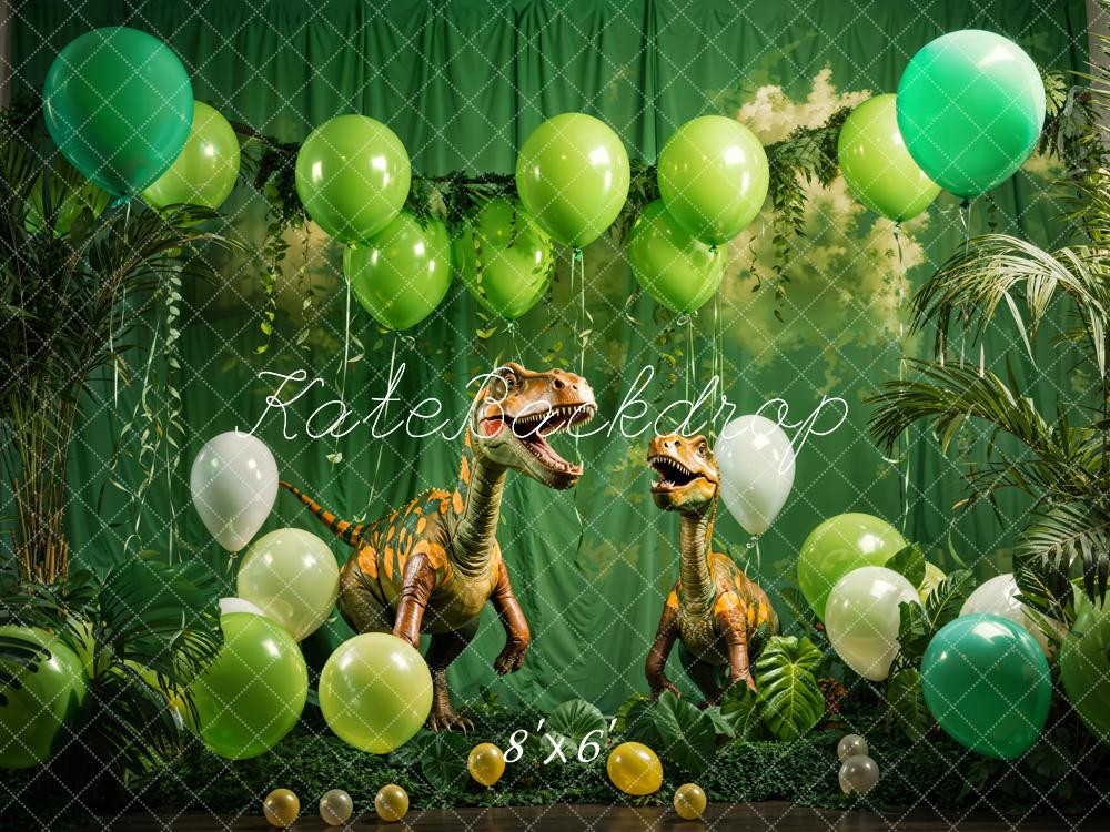 Kate Printemps Vert Ballon Dinosaure Enfant Toile de fond