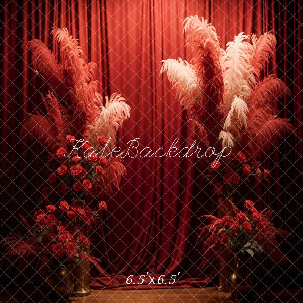 Kate Saint Valentin Rose rouge Rideau Toile de fond conçue par Chain Photographie - Kate Backdrop FR