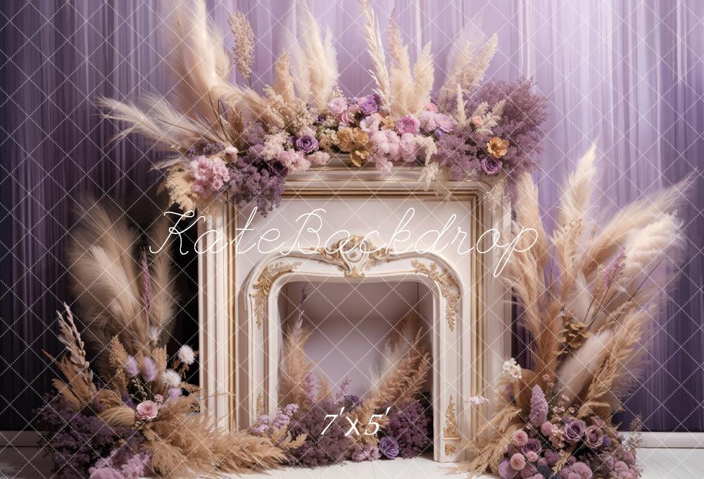 Kate Printemps Fleurs fraîches Roseau Cheminée Toile de fond conçue par Emetselch - Kate Backdrop FR