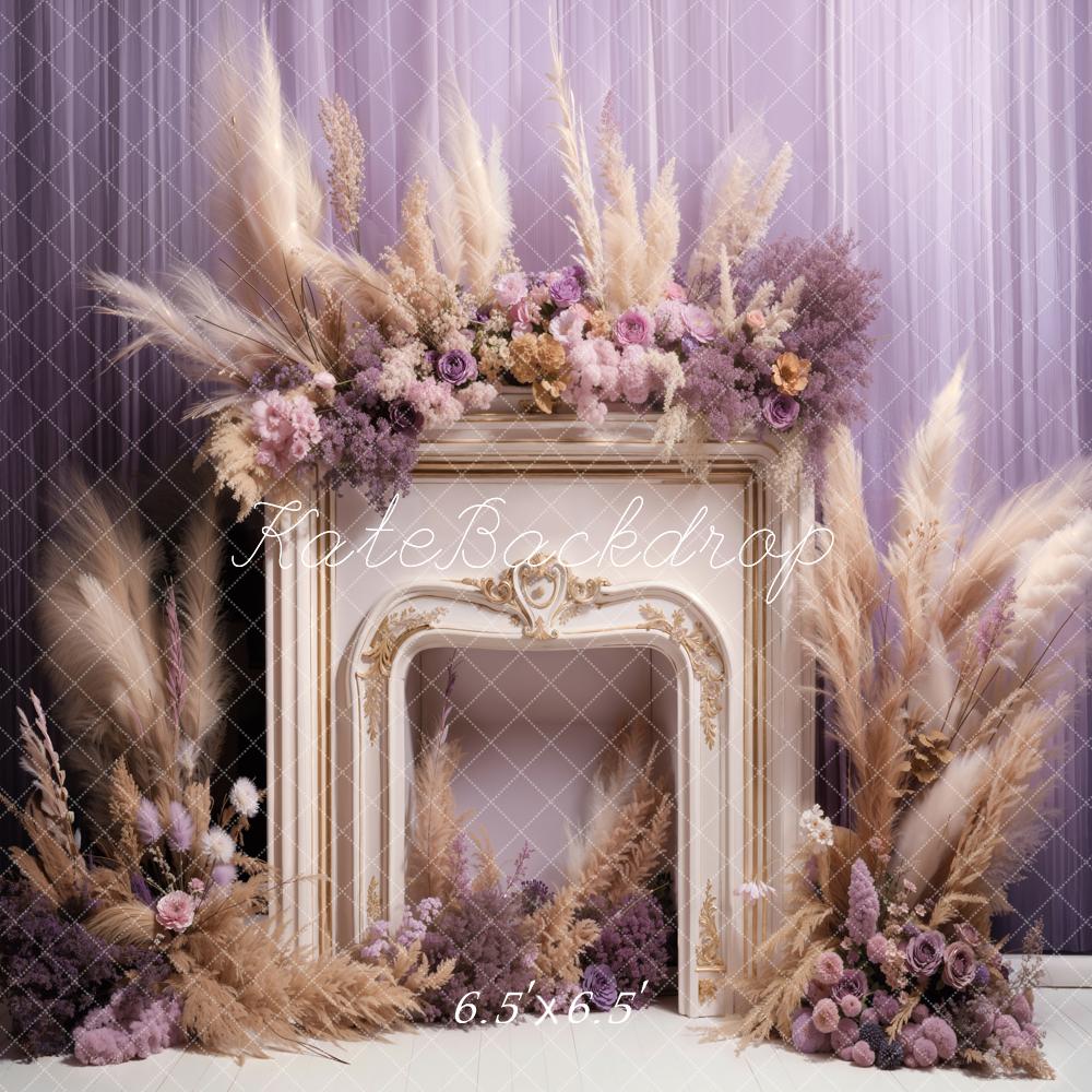 Kate Printemps Fleurs fraîches Roseau Cheminée Toile de fond conçue par Emetselch - Kate Backdrop FR