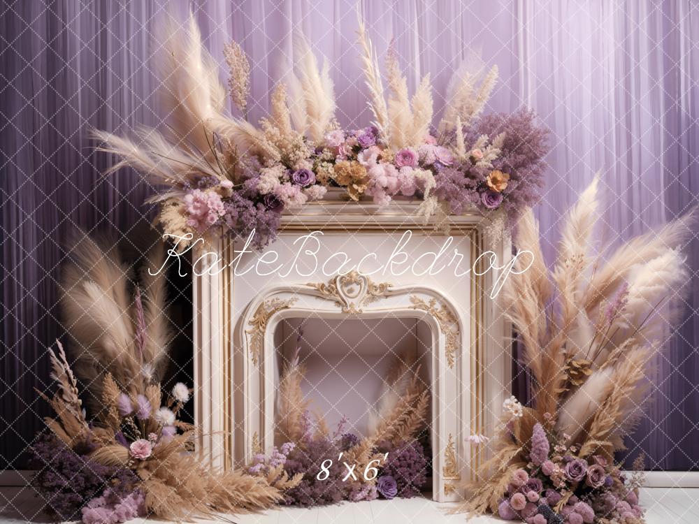 Kate Printemps Fleurs fraîches Roseau Cheminée Toile de fond conçue par Emetselch - Kate Backdrop FR