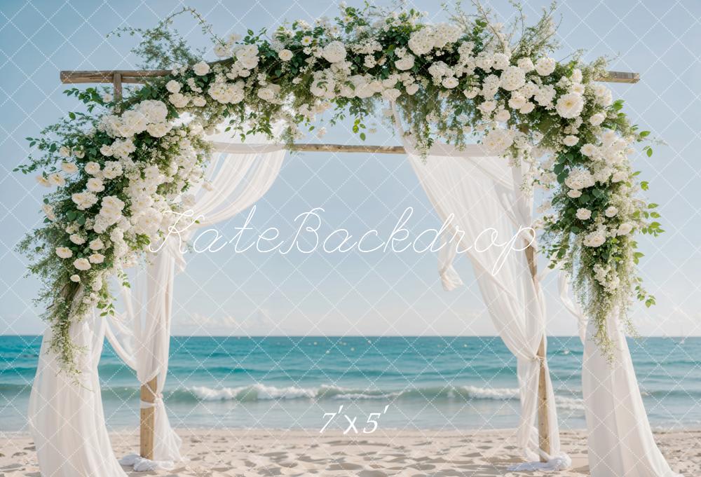Kate Printemps Fleurs Bord de mer Mariage Toile de fond conçue par Emetselch - Kate Backdrop FR