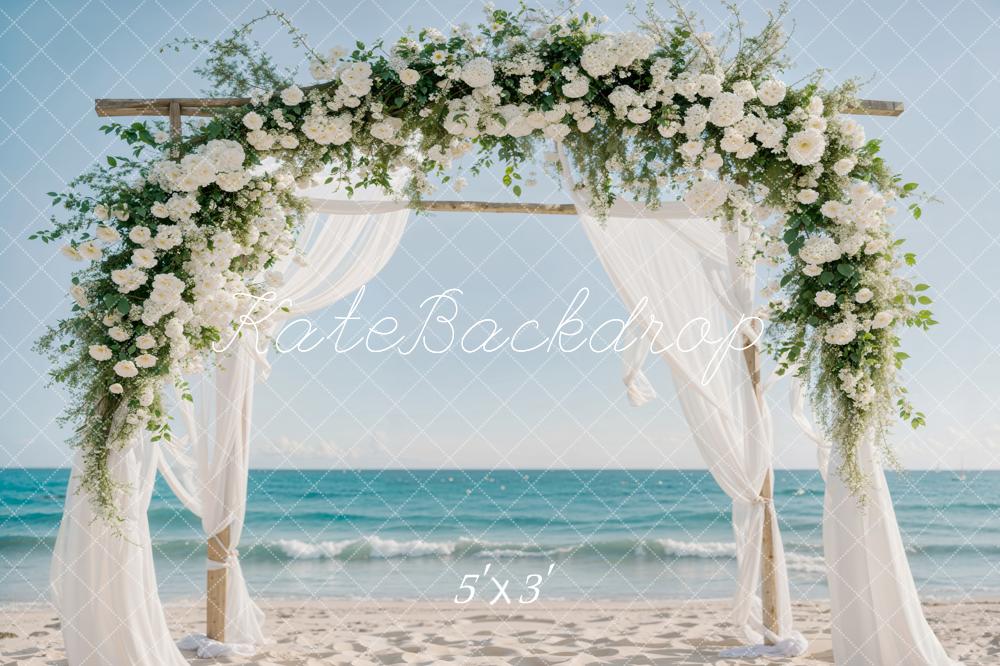 Kate Printemps Fleurs Bord de mer Mariage Toile de fond conçue par Emetselch - Kate Backdrop FR