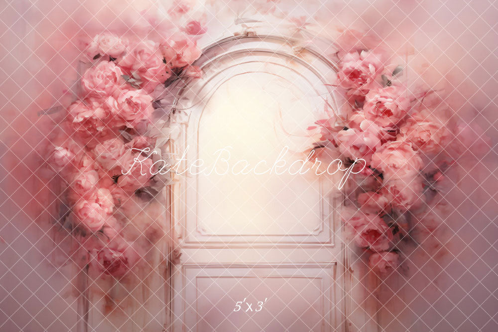 Kate Rose Fleurs Porte en bois Peinture à l'huile Toile de fond conçue par GQ - Kate Backdrop FR