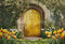 Kate Printemps Fleurs Porte en bois Jaune Toile de fond conçue par Chain Photographie - Kate Backdrop FR