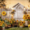 Kate Été Tournesol Clôture en bois Toile de fond conçue par Chain Photographie - Kate Backdrop FR