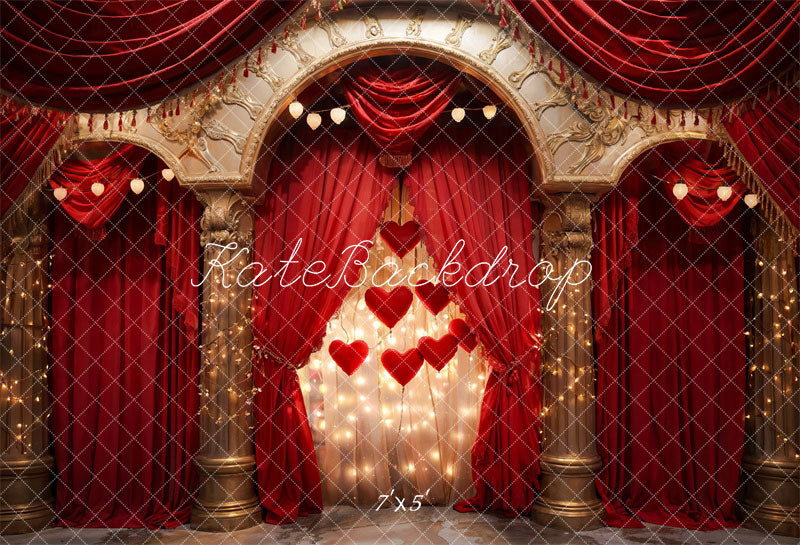 Kate Saint-Valentin Amour Scène Arche Rouge Toile de fond conçue par Chain Photographie