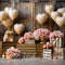 Kate Intérieur Grange Coeurs Lumières Mariage Toile de fond conçue par Mini MakeBelieve - Kate Backdrop FR