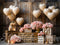 Kate Intérieur Grange Coeurs Lumières Mariage Toile de fond conçue par Mini MakeBelieve - Kate Backdrop FR