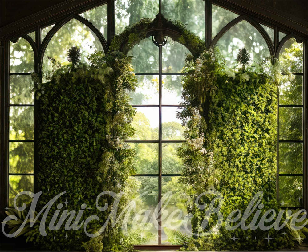Kate Intérieur Serre Fenêtre Vert Toile de fond conçue par Mini MakeBelieve - Kate Backdrop FR