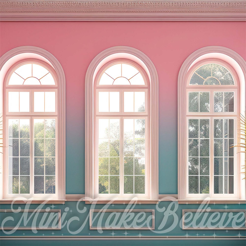 Kate Rose Bleu Été Intérieur Fenêtres Toile de fond conçue par Mini MakeBelieve - Kate Backdrop FR