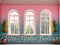 Kate Rose Bleu Été Intérieur Fenêtres Toile de fond conçue par Mini MakeBelieve - Kate Backdrop FR