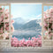 Kate Printemps Pâques Porte Montagnes Fleurs Toile de fond conçue par Mini MakeBelieve - Kate Backdrop FR