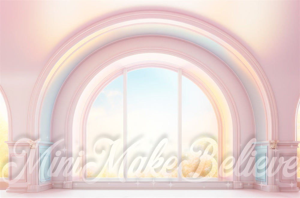 Kate Printemps Pâques Pastel Arc-en-ciel Fenêtre Toile de fond conçue par Mini MakeBelieve