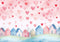 Kate Saint Valentin Cœurs Village Rose Toile de fond conçue par Patty Robert - Kate Backdrop FR