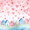 Kate Saint Valentin Cœurs Village Rose Toile de fond conçue par Patty Robert - Kate Backdrop FR