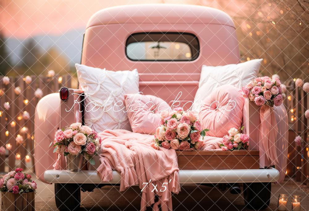 Kate Saint Valentin Rose Fleurs Camion Toile de fond conçue par Emetselch