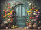 Kate Pâques Fleurs Vintage Porte Bleu Toile de fond conçue par Emetselch - Kate Backdrop FR