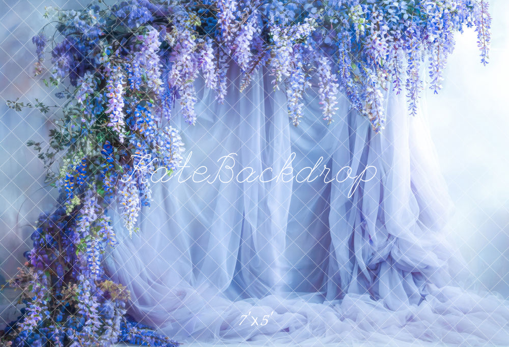 Kate Printemps Bleu Fleurs Rideau Toile de fond conçue par Emetselch - Kate Backdrop FR