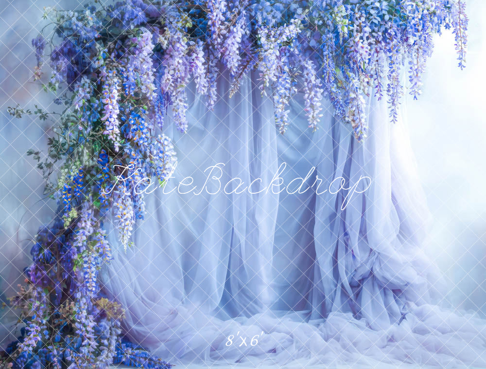 Kate Printemps Bleu Fleurs Rideau Toile de fond conçue par Emetselch - Kate Backdrop FR