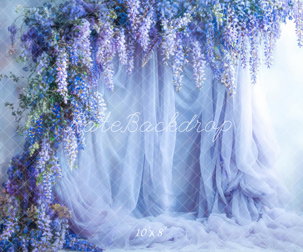 Kate Printemps Bleu Fleurs Rideau Toile de fond conçue par Emetselch - Kate Backdrop FR
