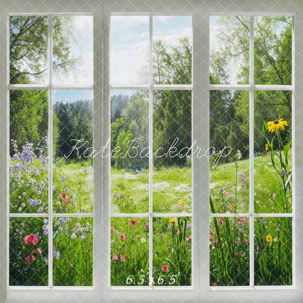 Kate Printemps Fenêtre Paysage Vert Toile de fond conçue par Emetselch