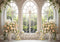 Kate Fleurs Cathédrale Blanc Fenêtres Printemps Toile de fond conçue par Mini MakeBelieve - Kate Backdrop FR