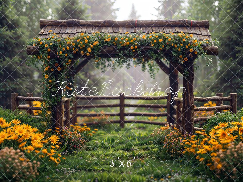 Kate Printemps Fleurs Clôture en bois Toile de fond conçue par Chain Photographie
