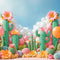 Kate Cactus Ballon Conte de fée Toile de fond conçue par Emetselch - Kate Backdrop FR