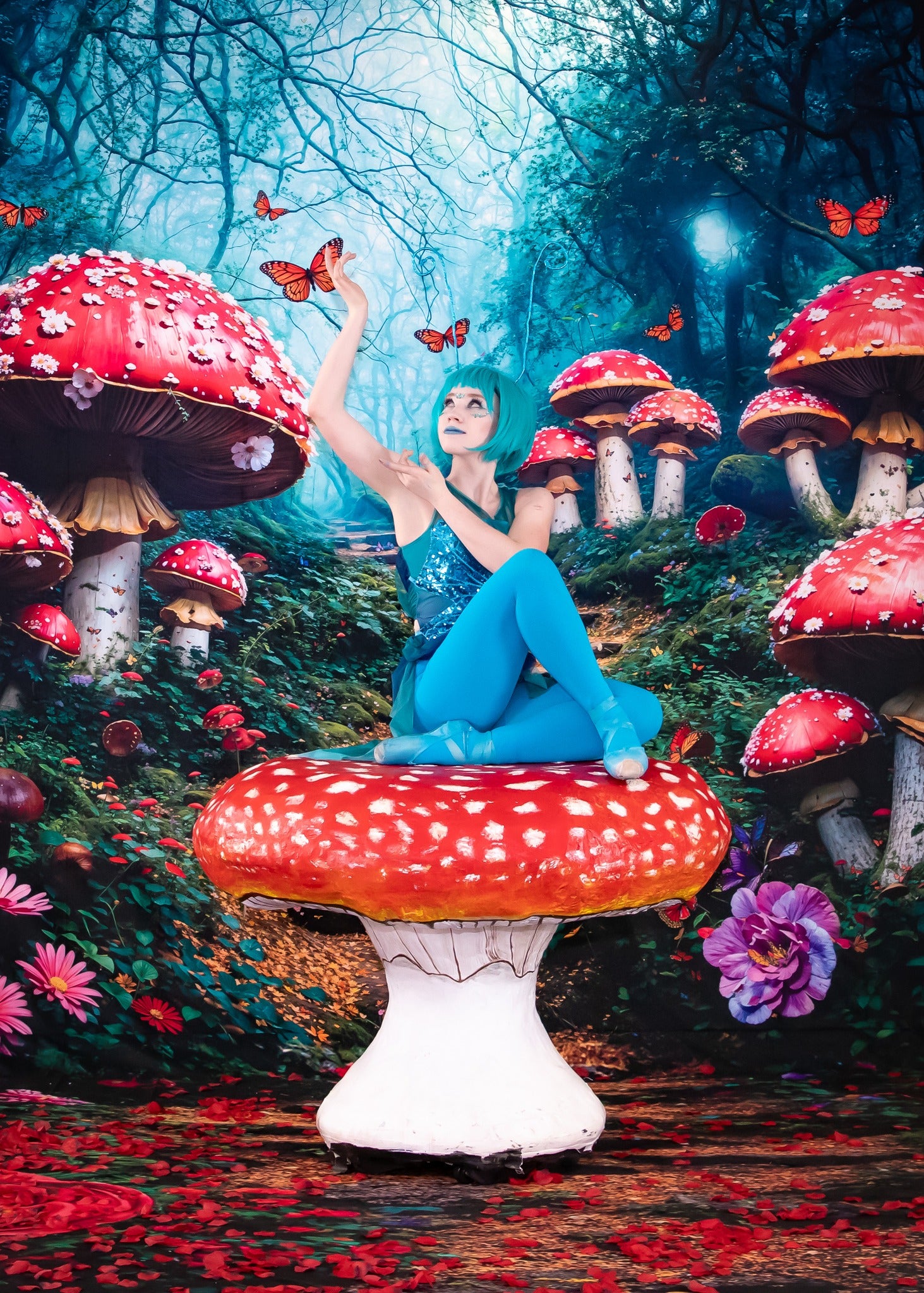 Kate Conte de fées Forêt Champignon Chemin Toile de fond conçue par Chain Photographie - Kate Backdrop FR