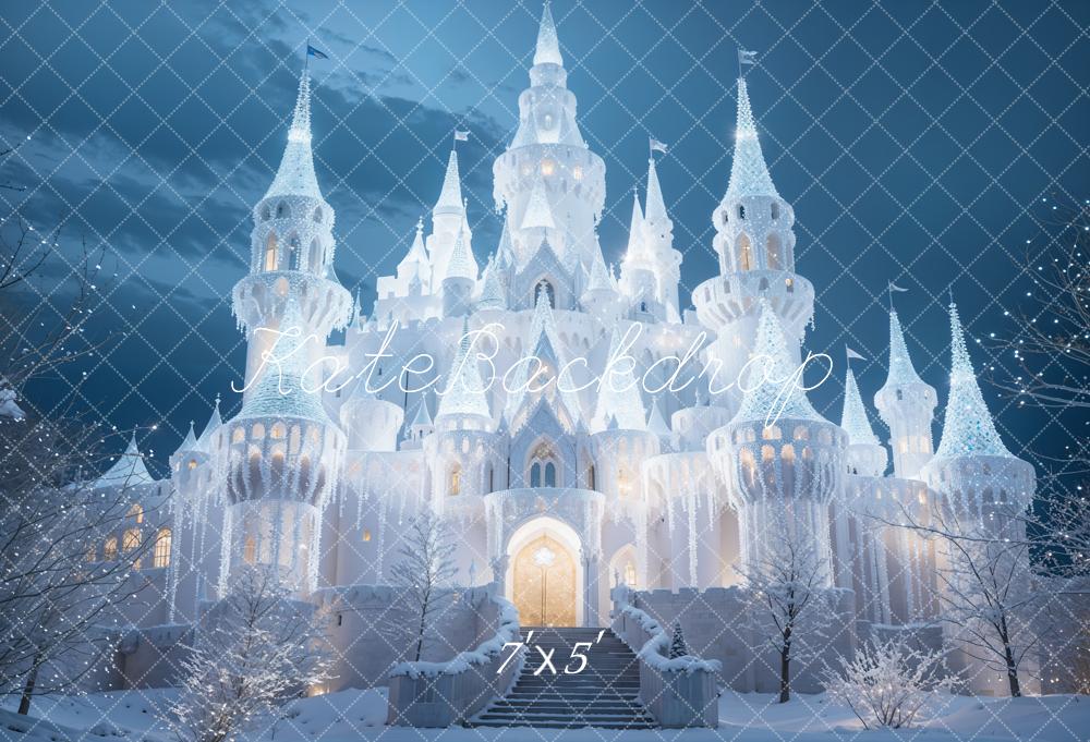 Kate Hiver Monde de neige glacée Château Toile de fond conçue par Chain Photographie - Kate Backdrop FR