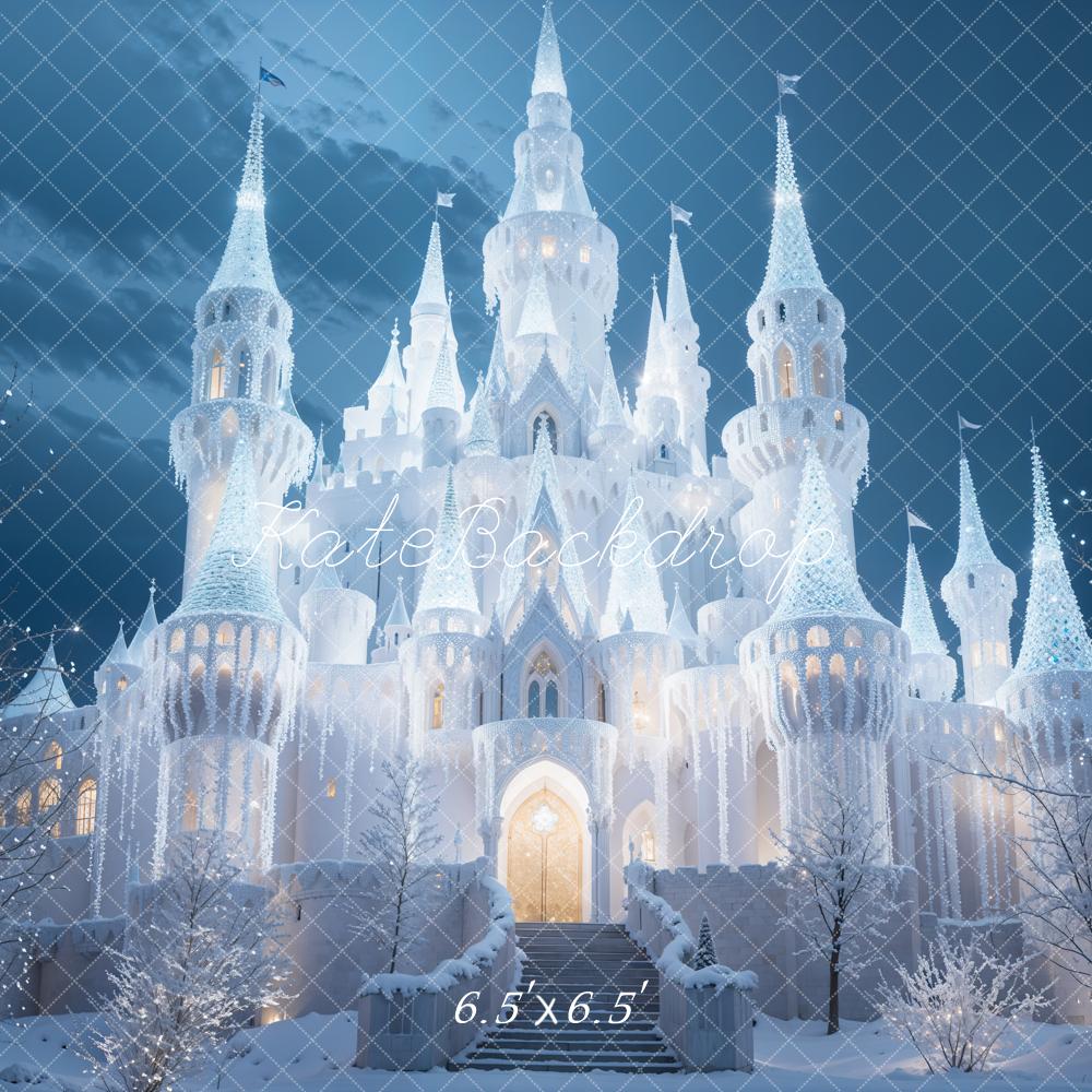 Kate Hiver Monde de neige glacée Château Toile de fond conçue par Chain Photographie - Kate Backdrop FR