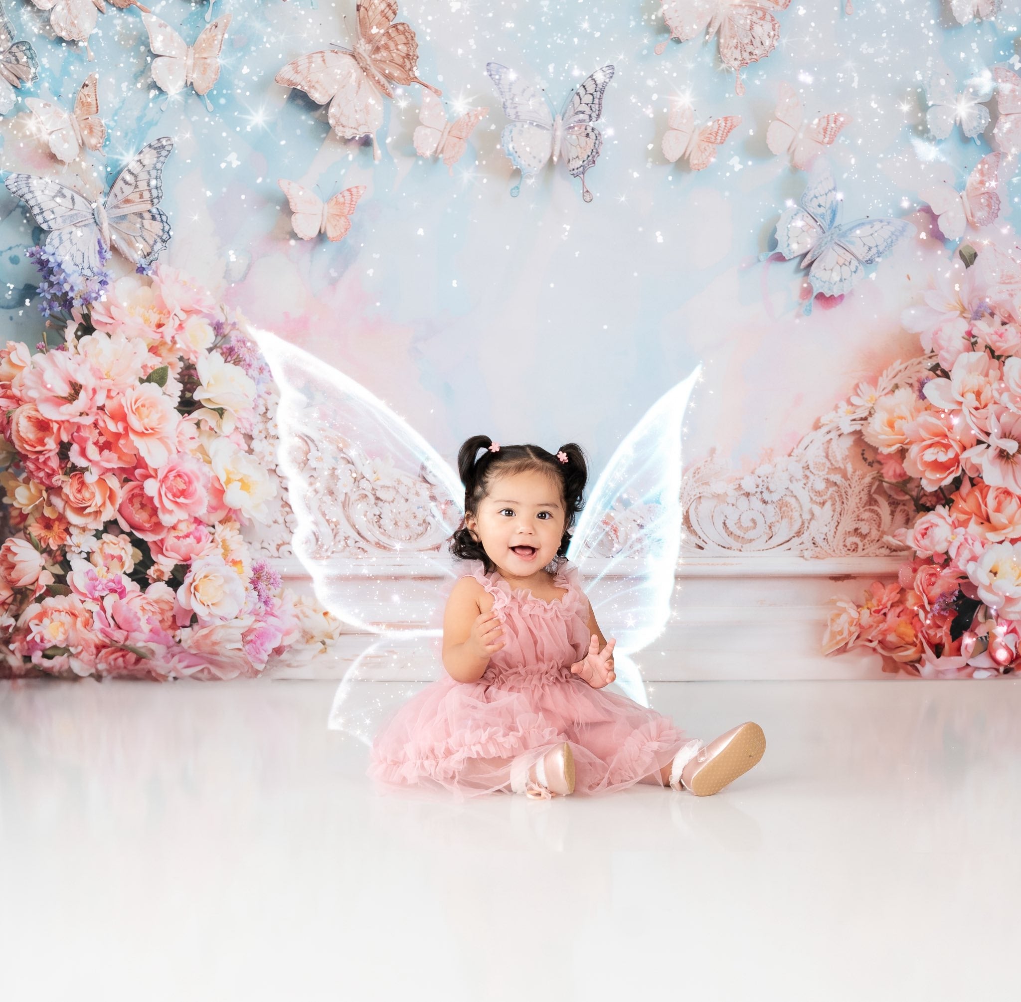 Kate Artistique Fleur Papillon Mur Toile de fond conçue par Emetselch - Kate Backdrop FR