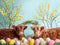 Kate Brillant Bovins Highland Pâques Toile de fond conçue par Patty Robert - Kate Backdrop FR